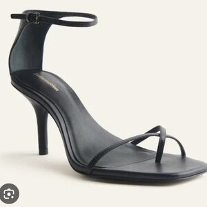 Reformation Gigi Black Strappy Mid-Heel Sandals